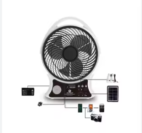 Abanico recargable con panel solar